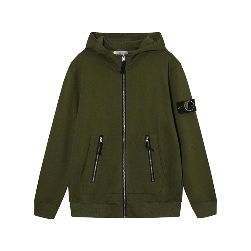 Stone Island Military Green Hoodie Unisex Workwear w/ Badge