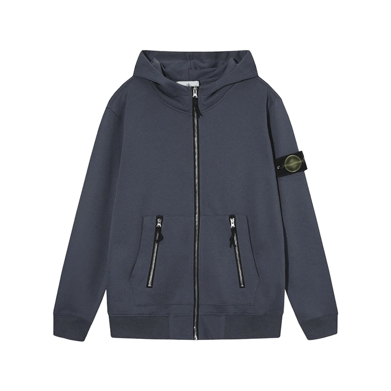Stone Island Navy Hoodie: Classic Unisex Streetwear with Badge