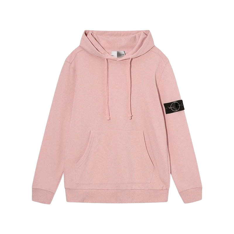 Stone Island Pink Cotton Hoodie: Unisex, Cozy & Iconic Patch