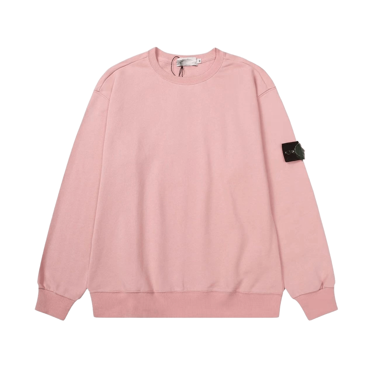 Stone Island Pink Cotton Hoodie: Unisex Round Neck