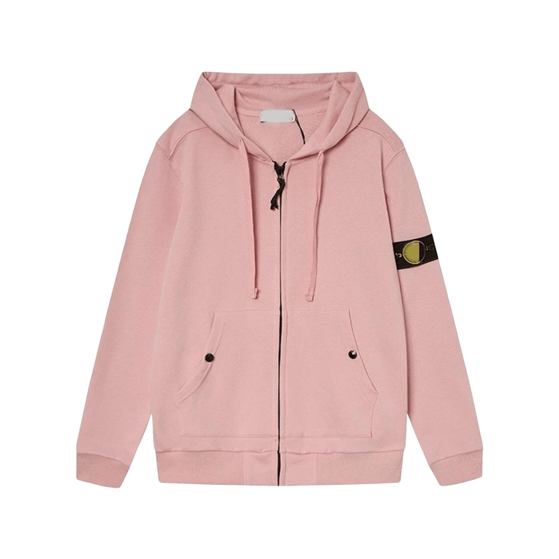Stone Island Pink Hoodie: Unisex Warm Streetwear