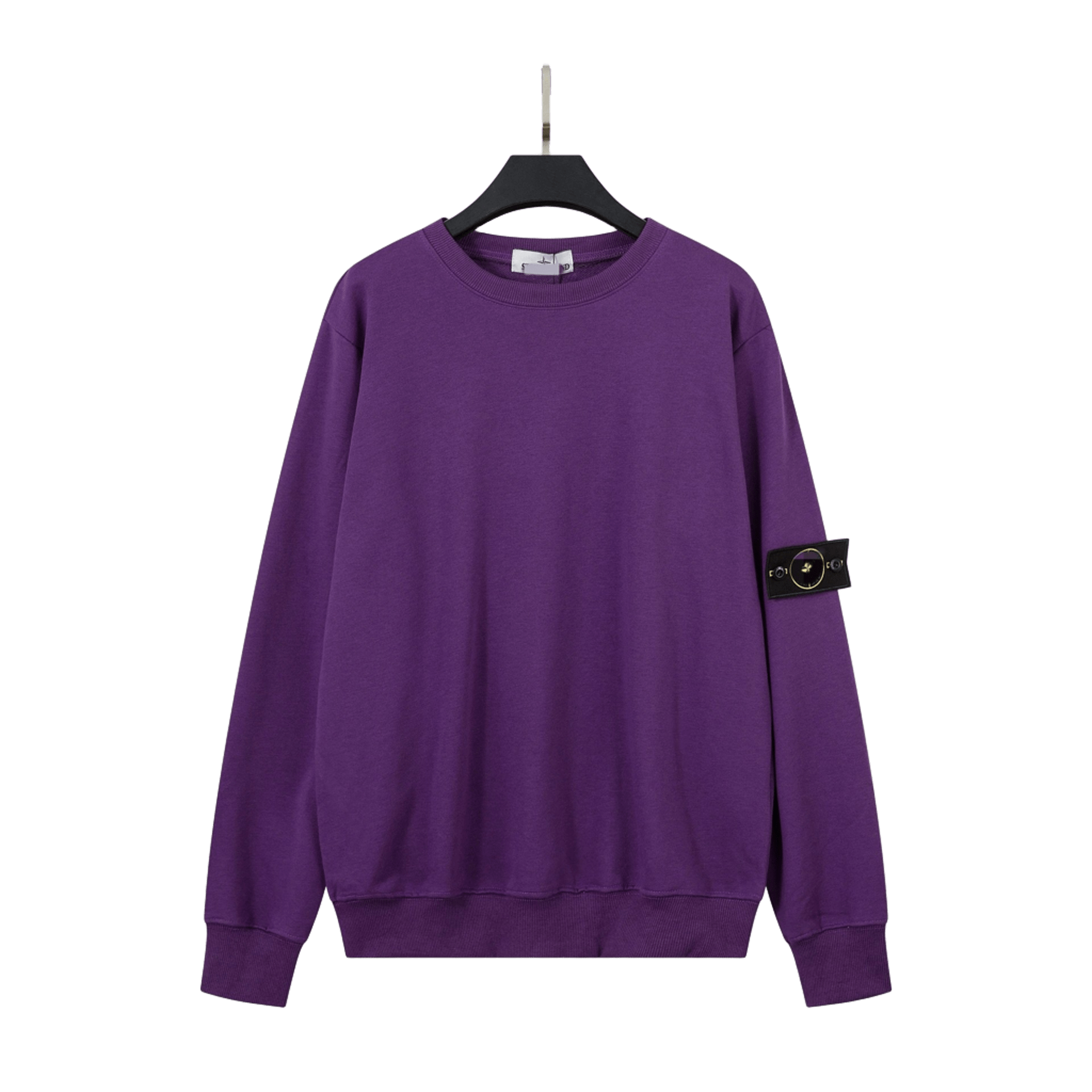 Stone Island Purple Cotton Crewneck Hoodie - Unisex Winter