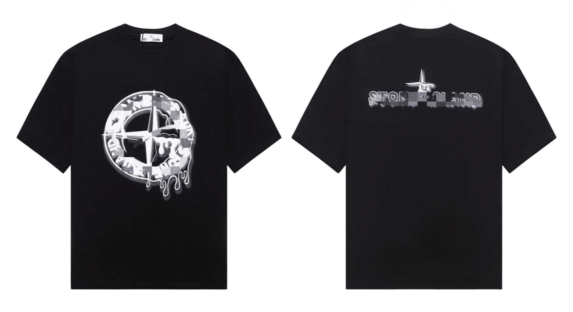 Stone Island Unisex Black T-Shirt: Front Logo, Soft Cotton Streetwear