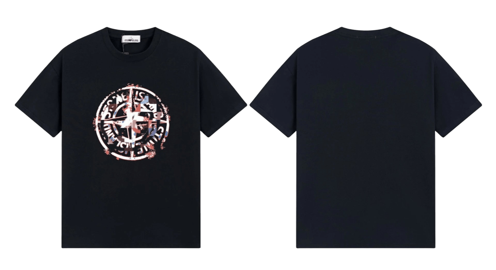 Stone Island Vintage Compass Logo Black Cotton T-Shirt, Unisex