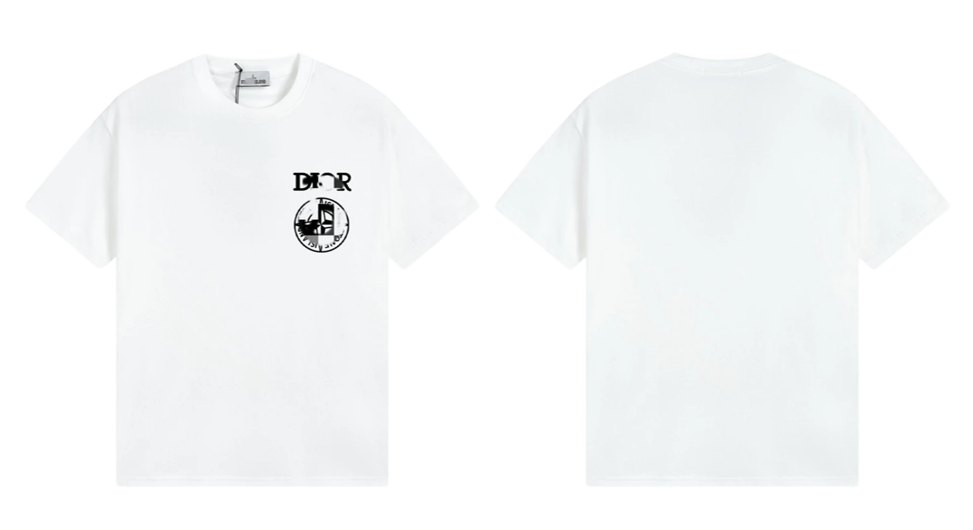 Stone Island White Cotton T-Shirt: Unisex Premium Tee w/ Badge