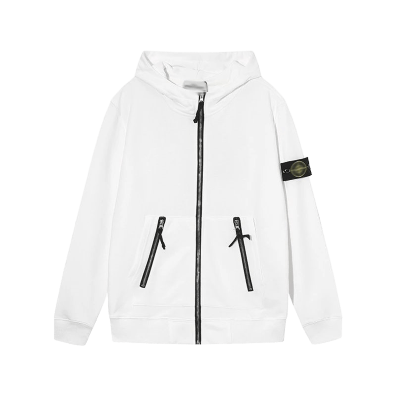 Stone Island White Hooded Jacket - Unisex Urban Streetwear