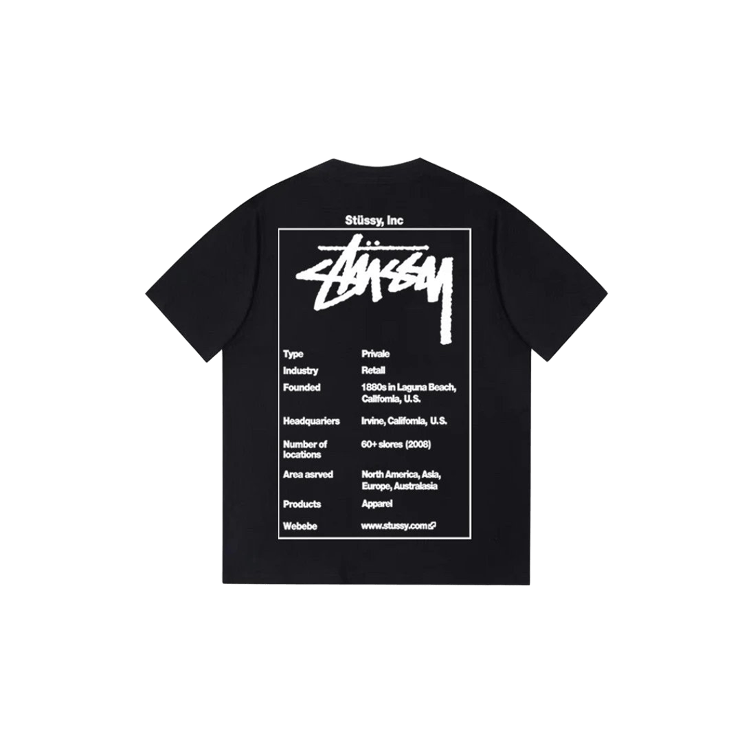 Stussy 80s Street Tee: Black Unisex Cotton Short Sleeve