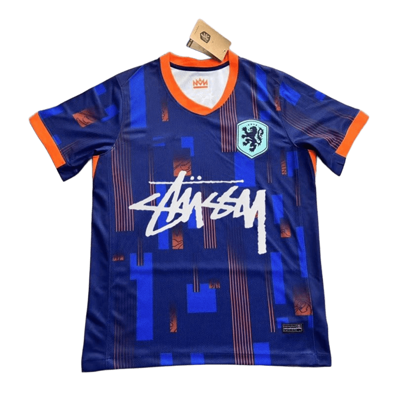 Stussy 90s Football Jersey: Deep Blue, Breathable, Unisex Streetwear