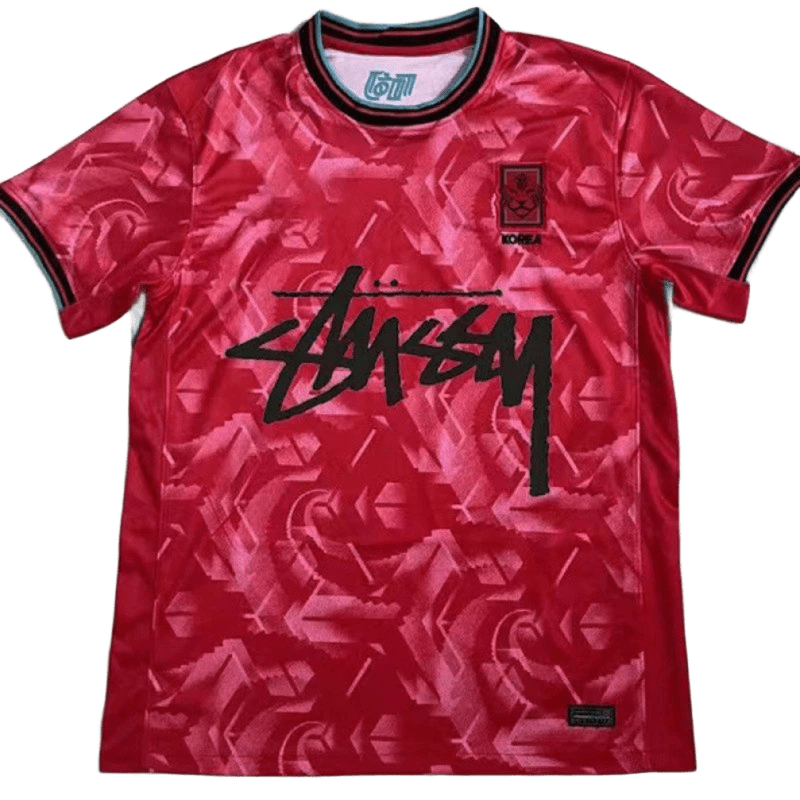 Stussy 90s Geometric Print Red Football Jersey - Unisex