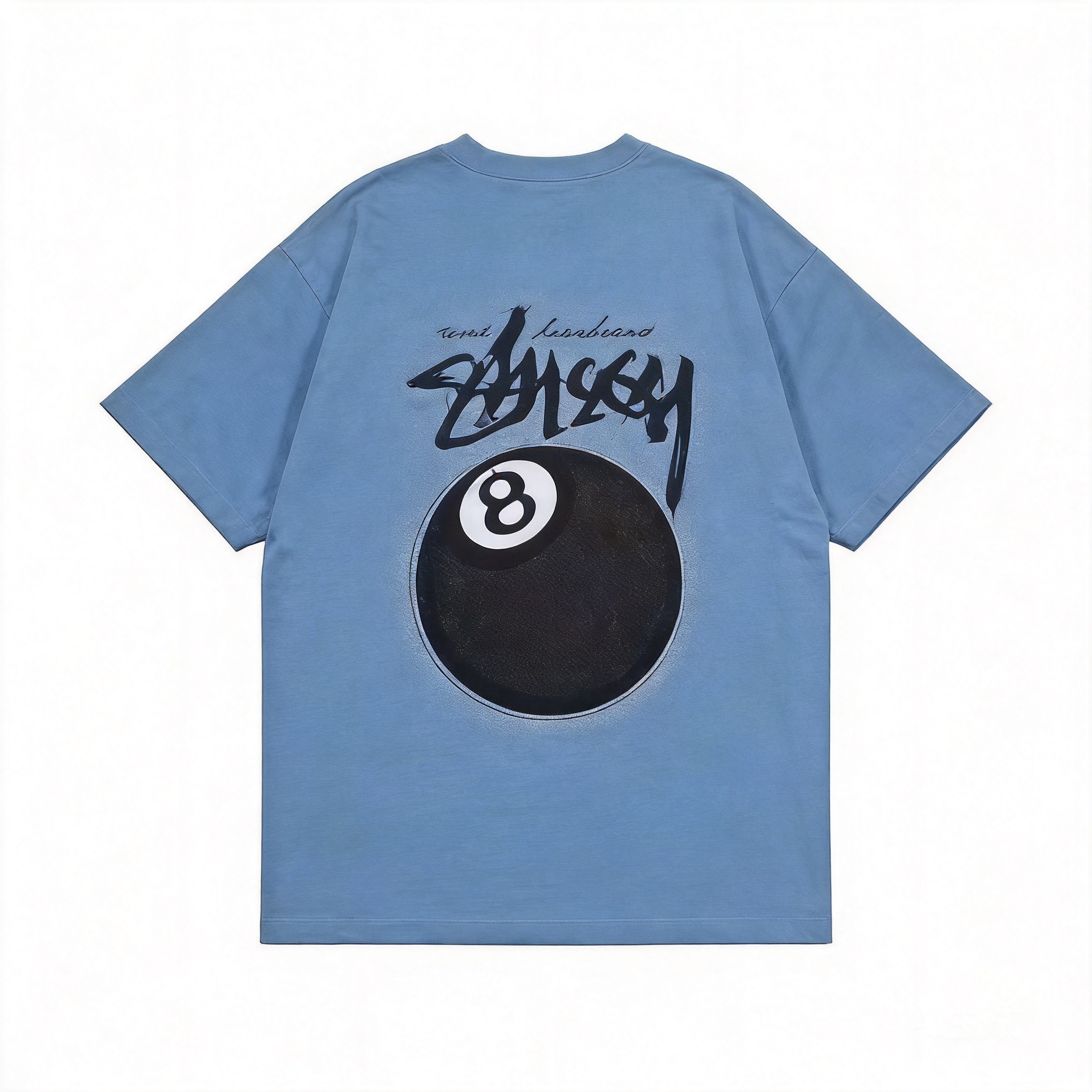 Stussy 90s Retro Blue Cotton T-Shirt: Unisex Streetwear