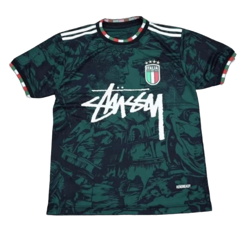 Stussy 90s Retro Deep Green Football Jersey, Unisex Streetwear