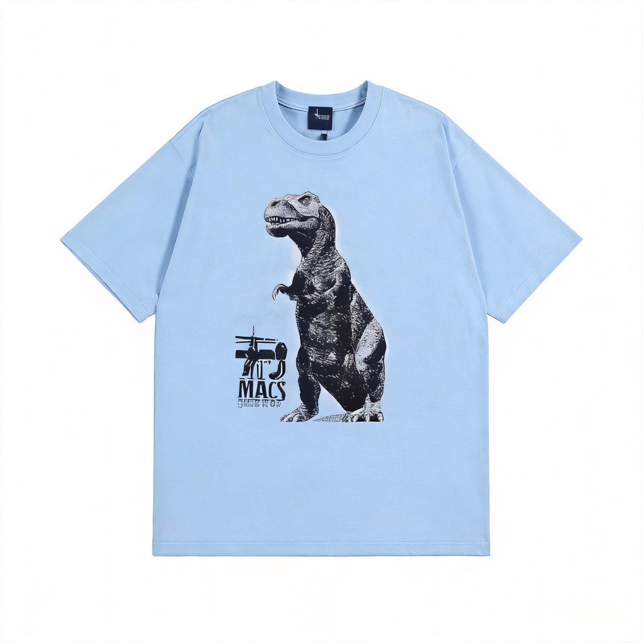 Stussy 90s Retro Light Blue Cotton T-Shirt: Unisex Streetwear