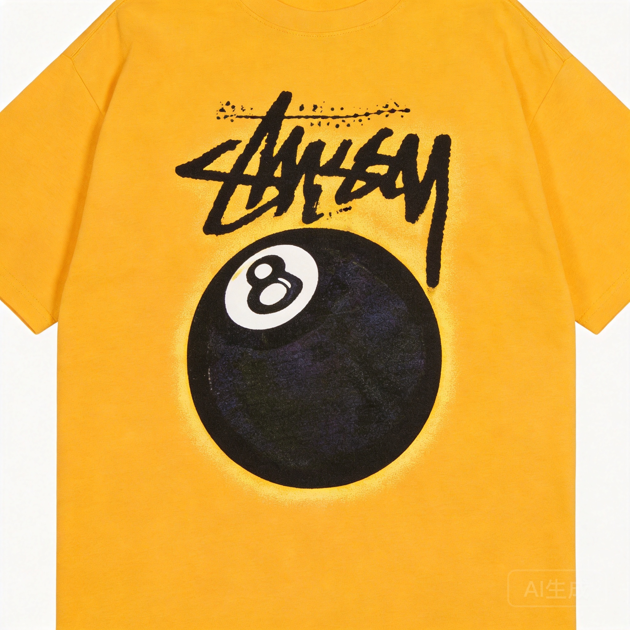 STUSSY 90s Retro Yellow T-Shirt: Unisex Streetwear, Comfort Fit