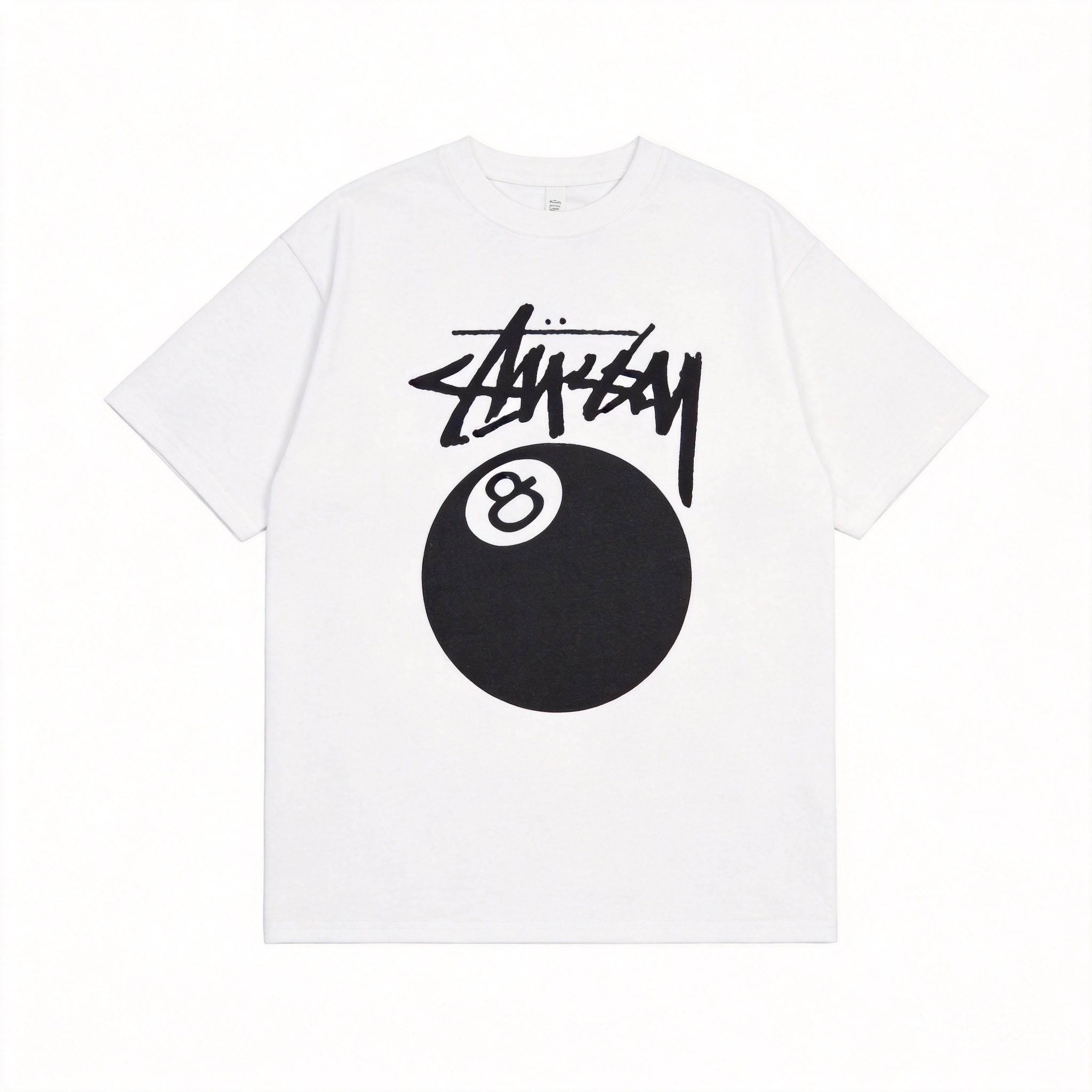 STUSSY 90s Unisex White Cotton T-Shirt | Classic Streetwear