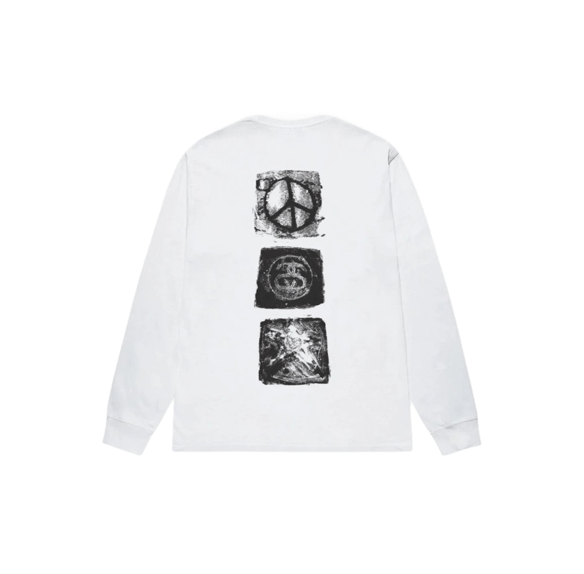 Stussy 90s White Long Sleeve Tee - Cotton Streetwear