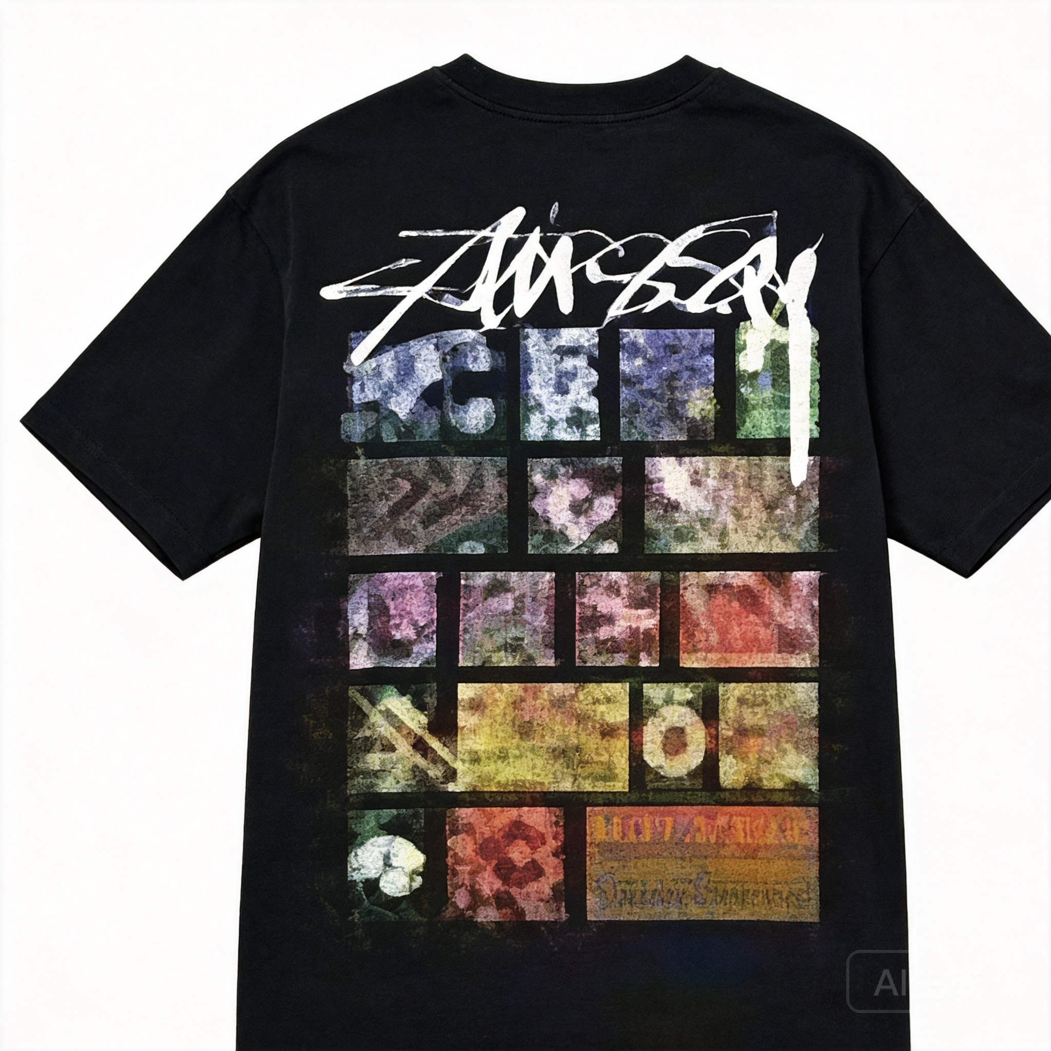 Stussy Black Cotton Logo T-Shirt: 90s Streetwear, Unisex