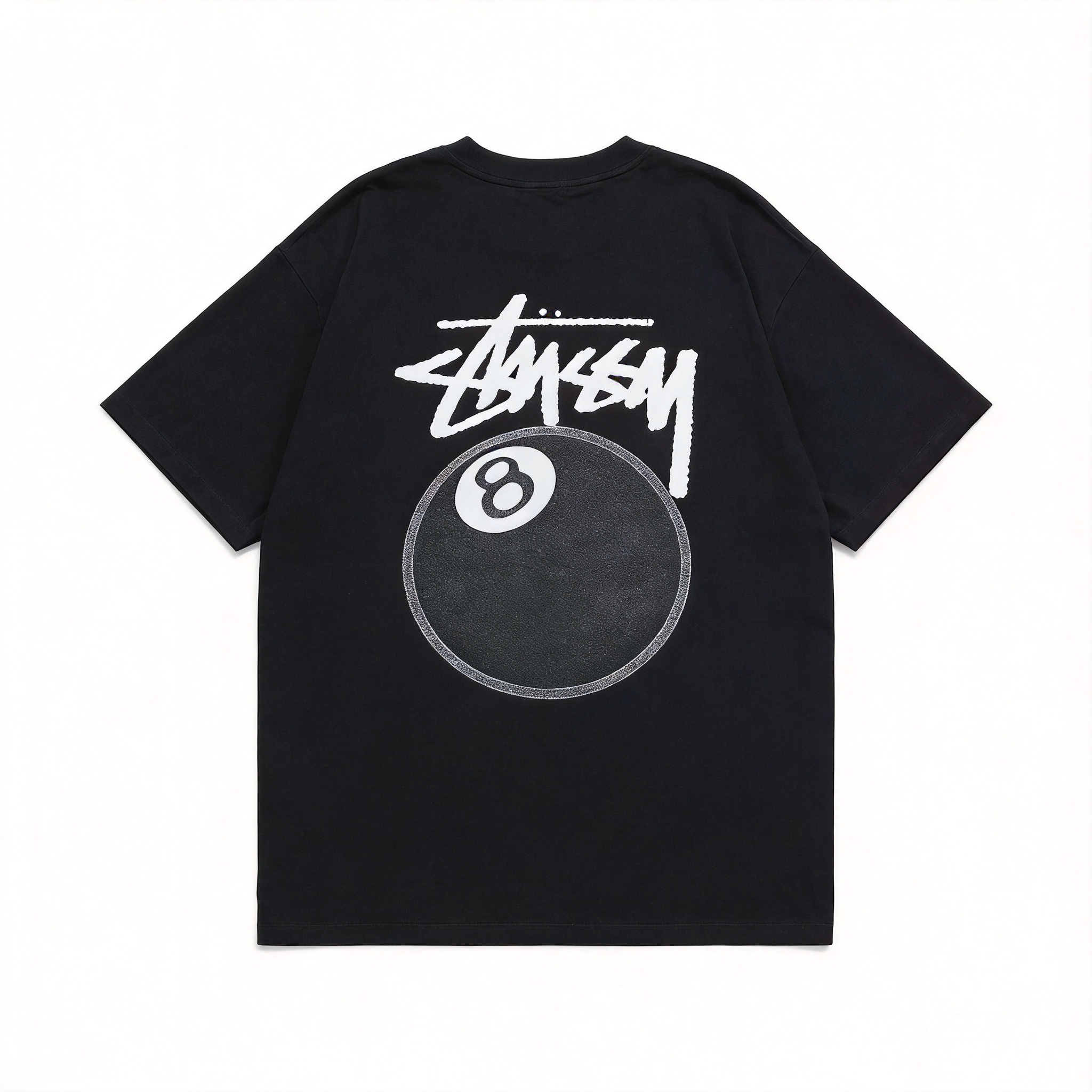 Stussy Black Cotton T-Shirt: Unisex Streetwear, Vintage Tee