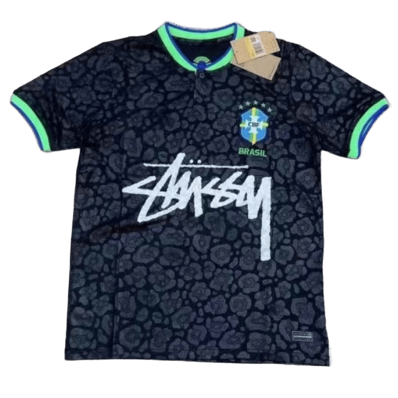 Stussy Black Football Jersey: Breathable, Streetwear Style