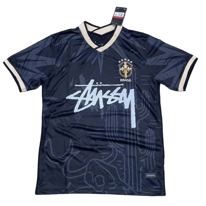 Stussy Black Football Jersey: Breathable, Wicking, Unisex Streetwear
