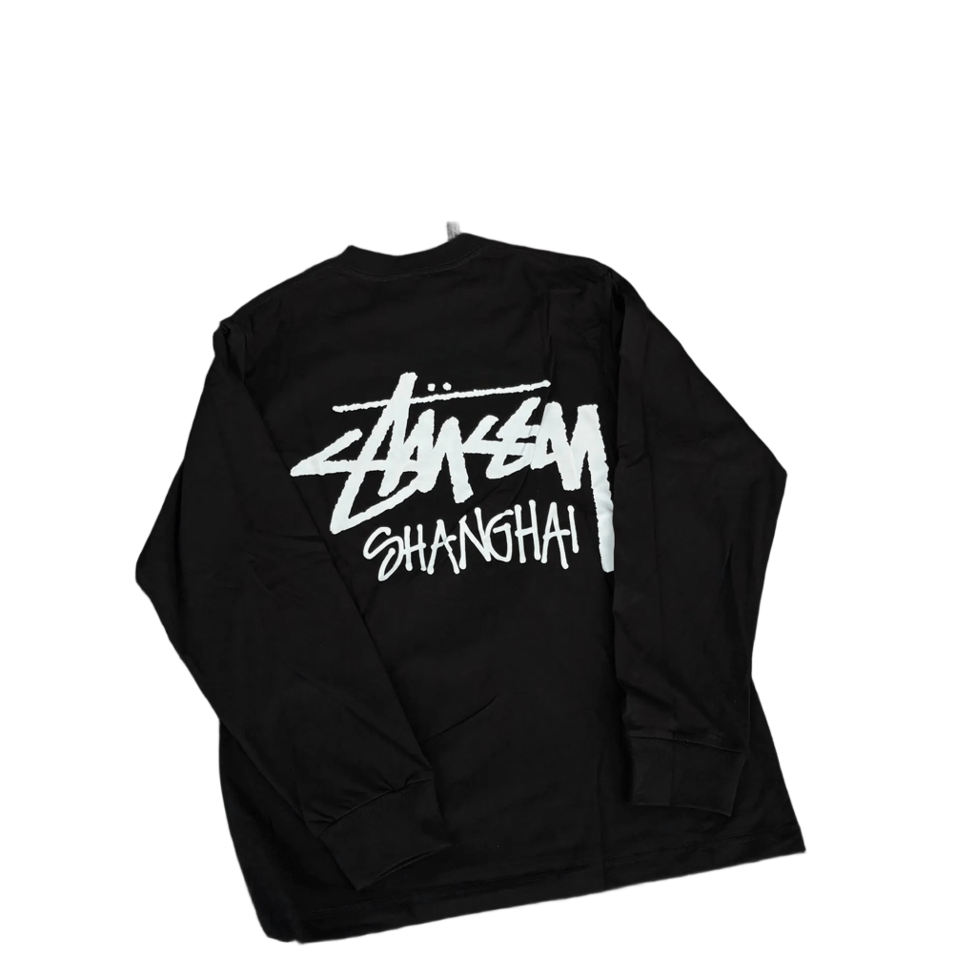 Stussy Black Long Sleeve Tee 90s Street Style Unisex Cotton