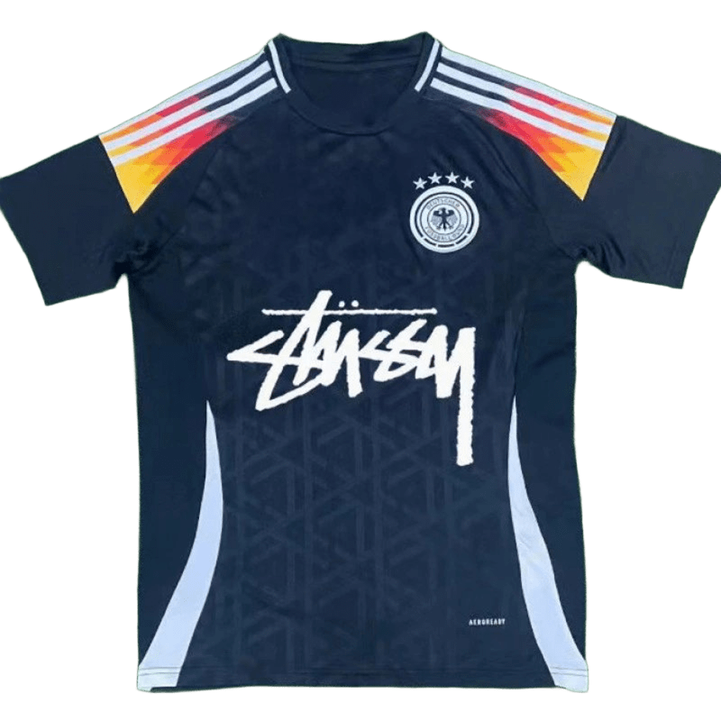 Stussy Black Soccer Jersey: Breathable Streetwear Football Shirt