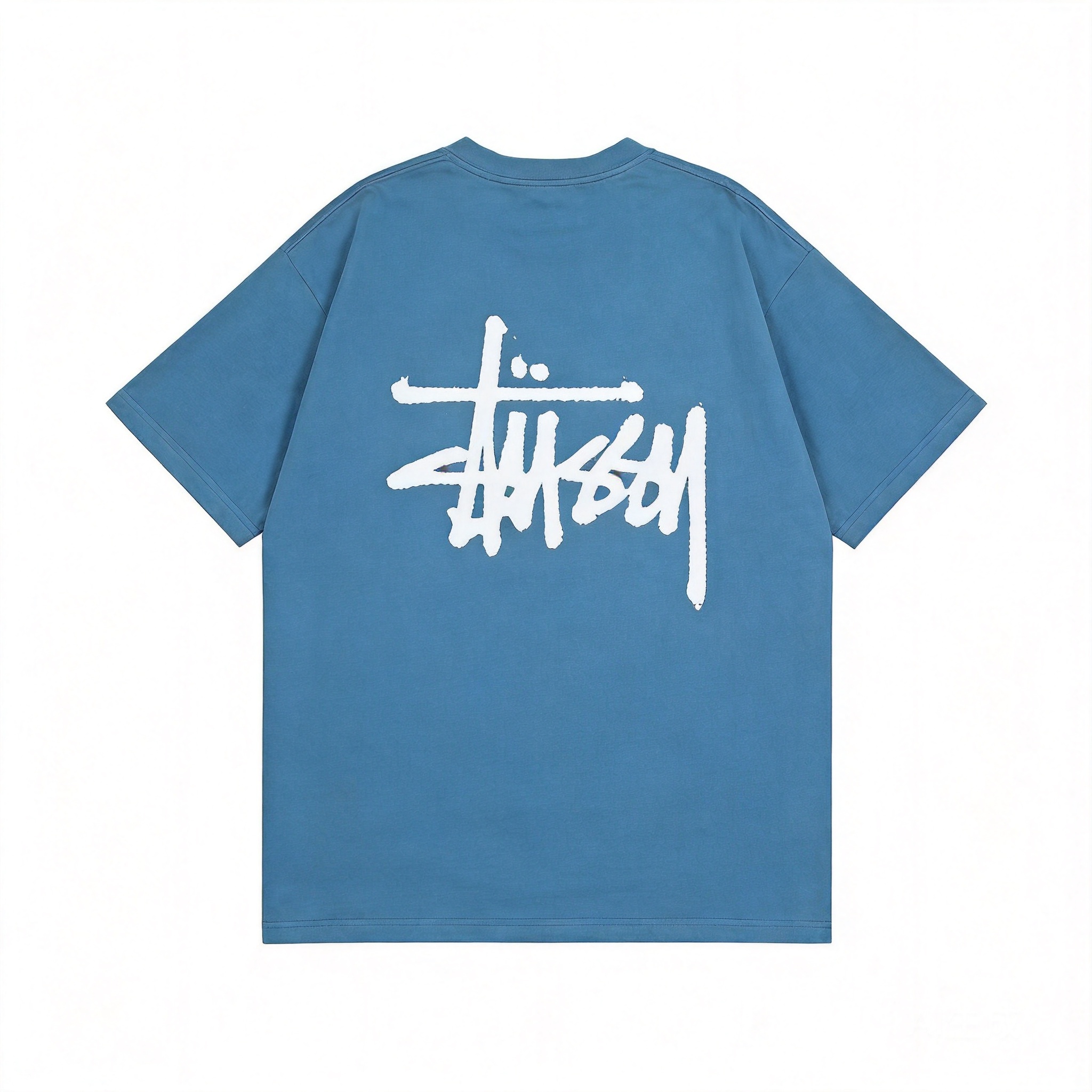 Stussy Blue Cotton Short-Sleeve Tee | Unisex Streetwear
