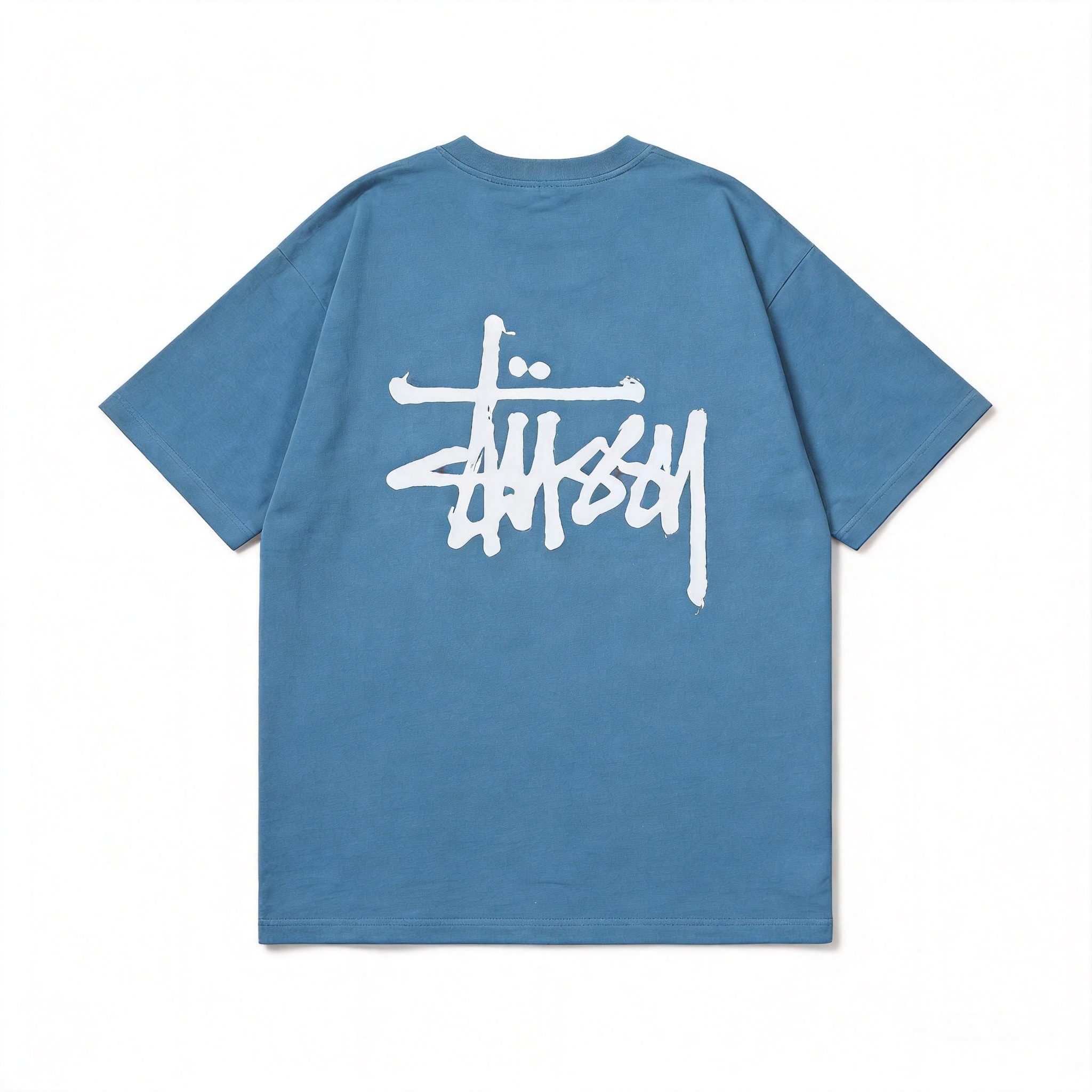 STUSSY Blue Cotton T-Shirt: Unisex Streetwear Essential