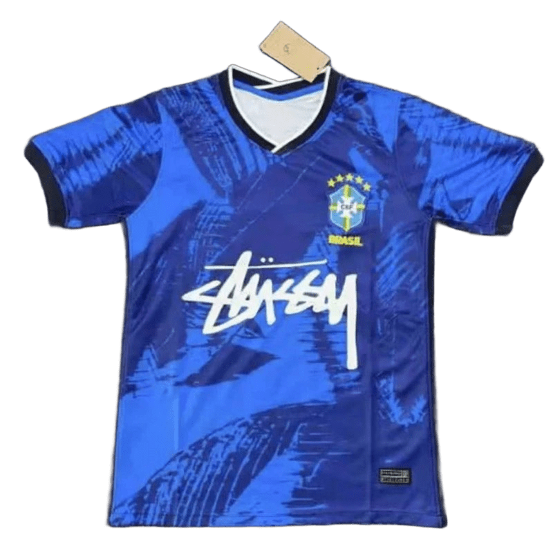 Stussy Blue Soccer Jersey: Breathable, Unisex Streetwear