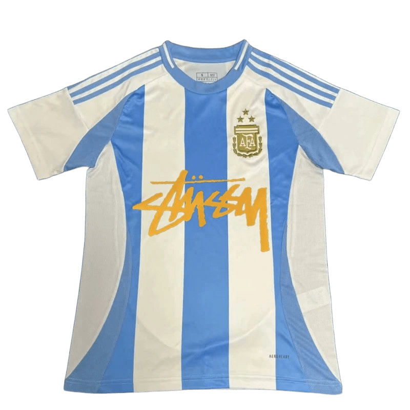 Stussy Blue & White Football Jersey: Breathable, Wicking