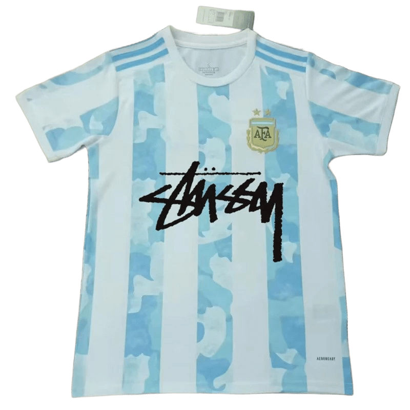Stussy Blue/White Football Jersey: Breathable Quick-Dry Streetwear