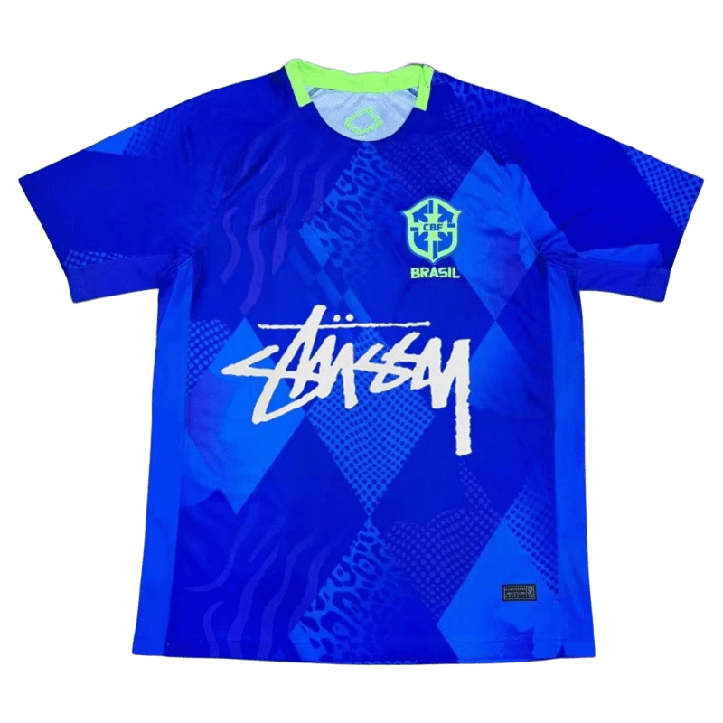Stussy Brazil Football Jersey Blue - Quick-Dry Streetwear