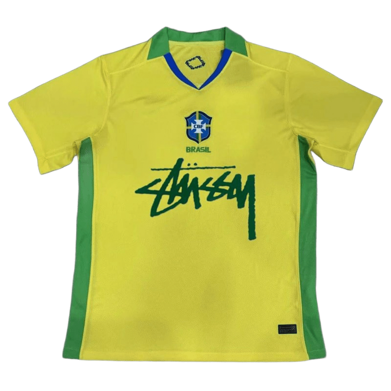 Stussy Brazil Graffiti Yellow Football Jersey - Unisex Streetwear