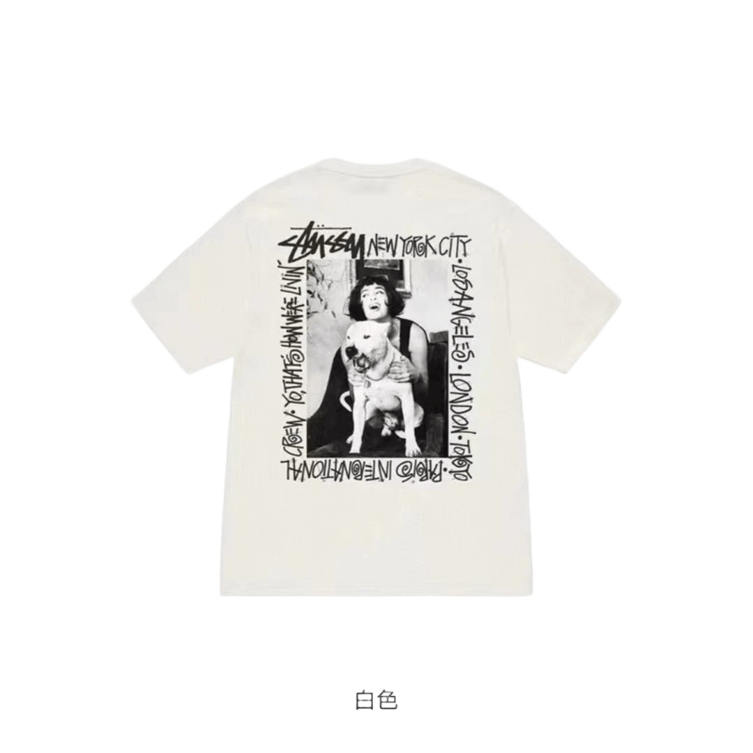 Stussy City Tee: White 90s Retro Cotton T-Shirt, Unisex