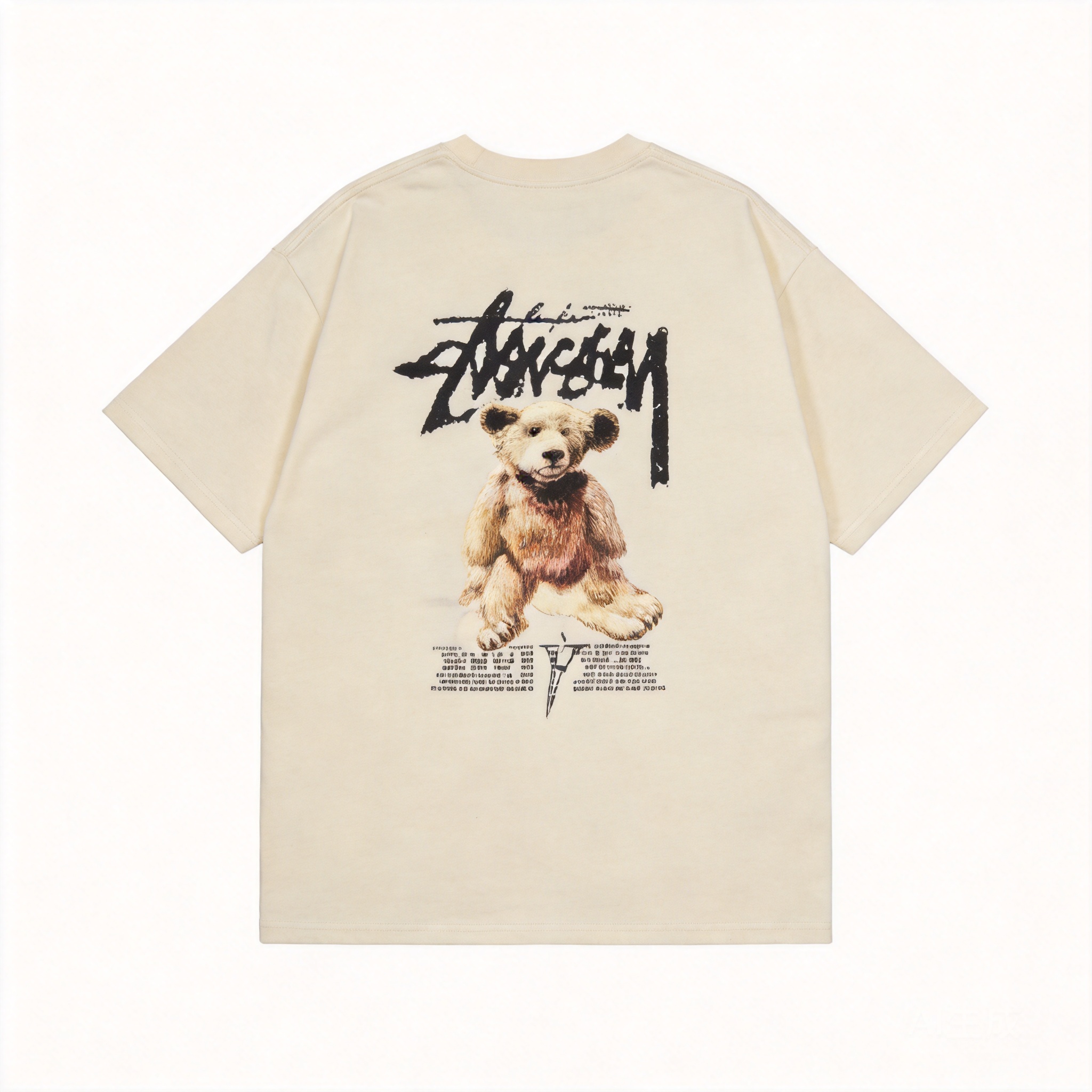 STUSSY Classic Beige Cotton T-Shirt | Unisex Streetwear