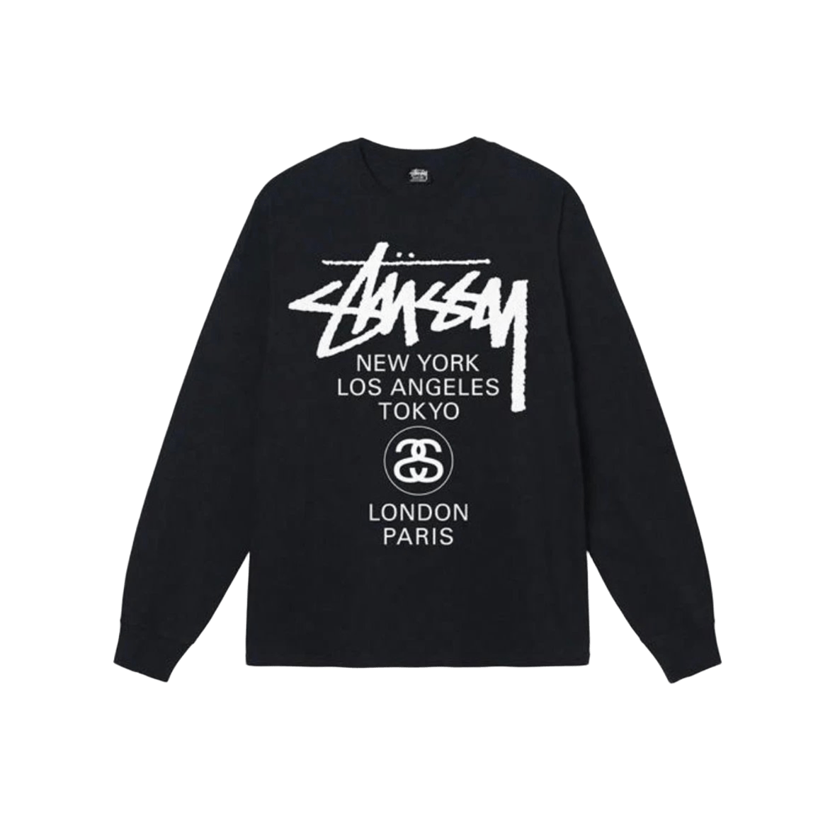 Stussy Classic Black Long Sleeve Tee: 90s Streetwear Cotton