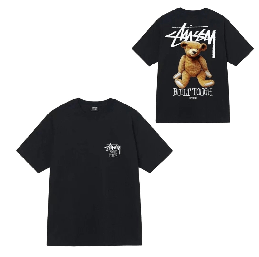Stussy Classic Black T-Shirt: Bear Logo, Unisex Streetwear