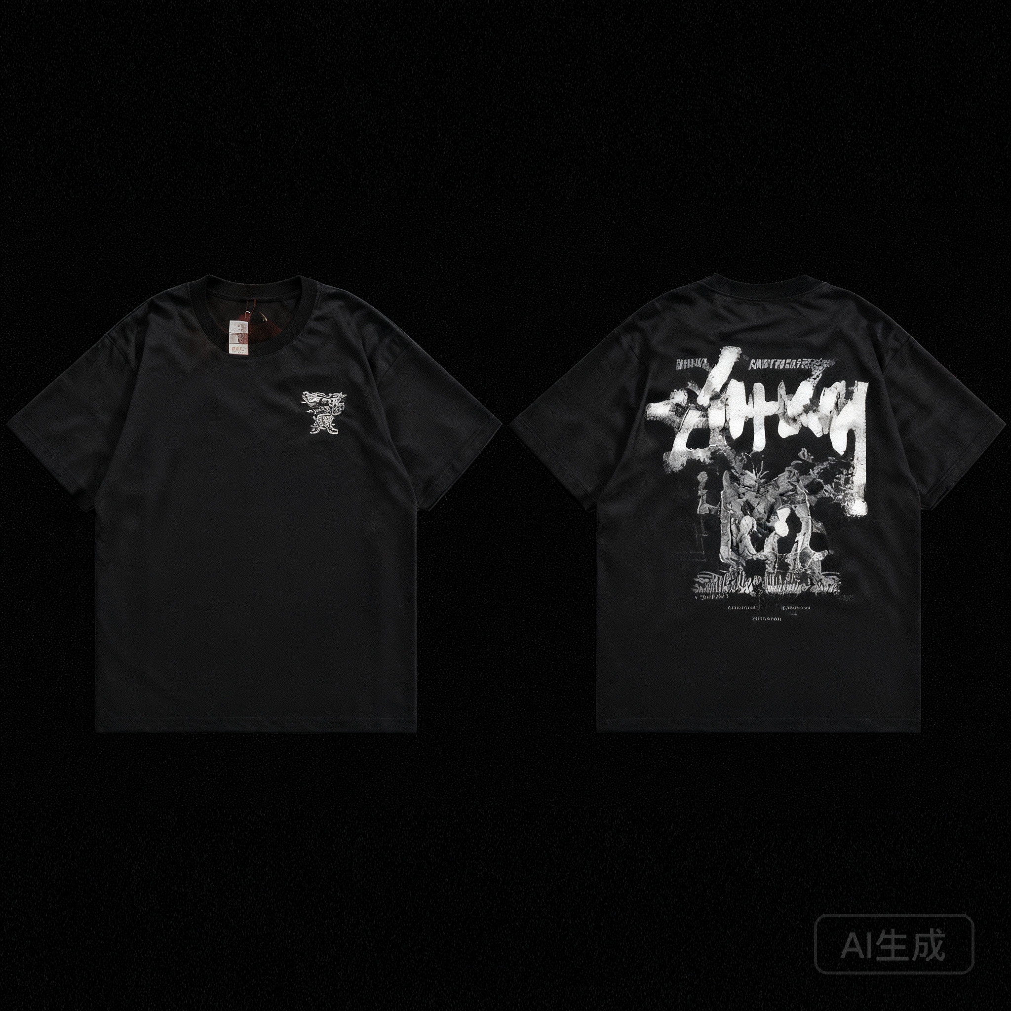 Stussy Classic Black Unisex Streetwear Logo Tee