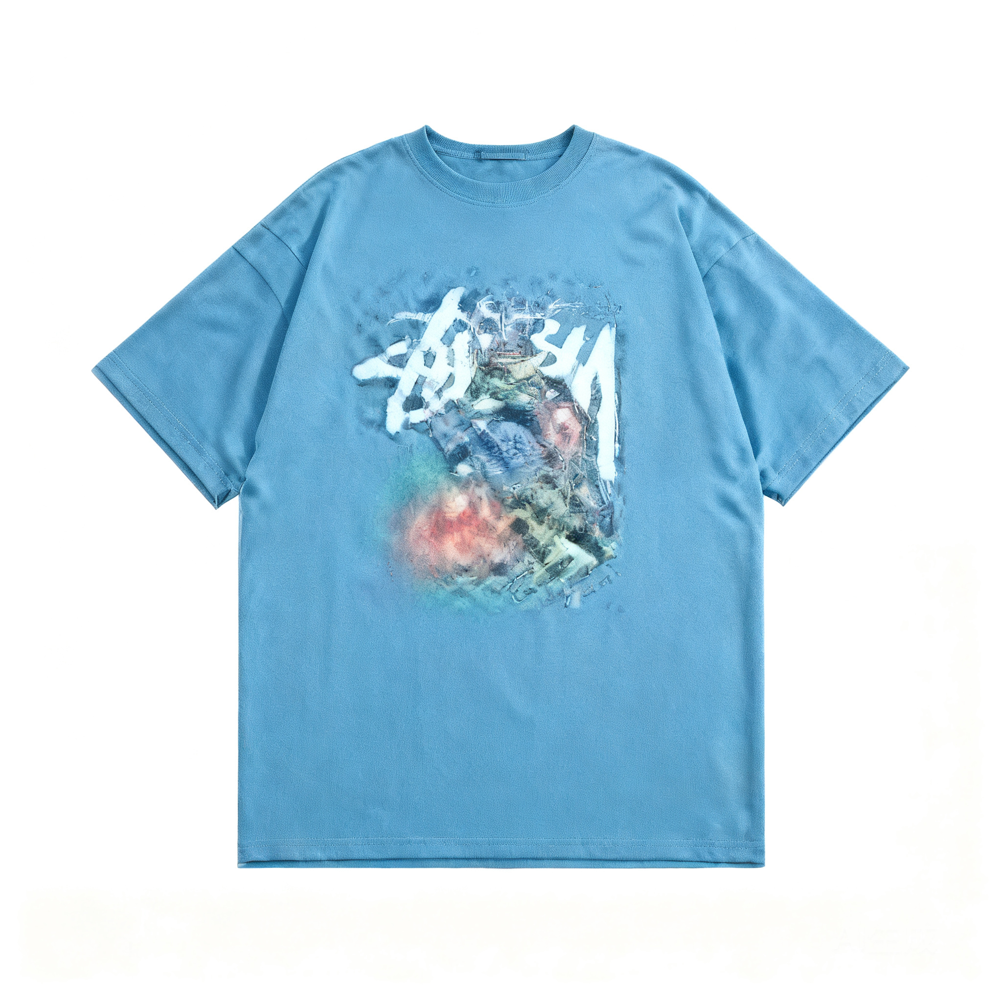 Stussy Classic Blue Cotton T-Shirt: Unisex 90s Streetwear