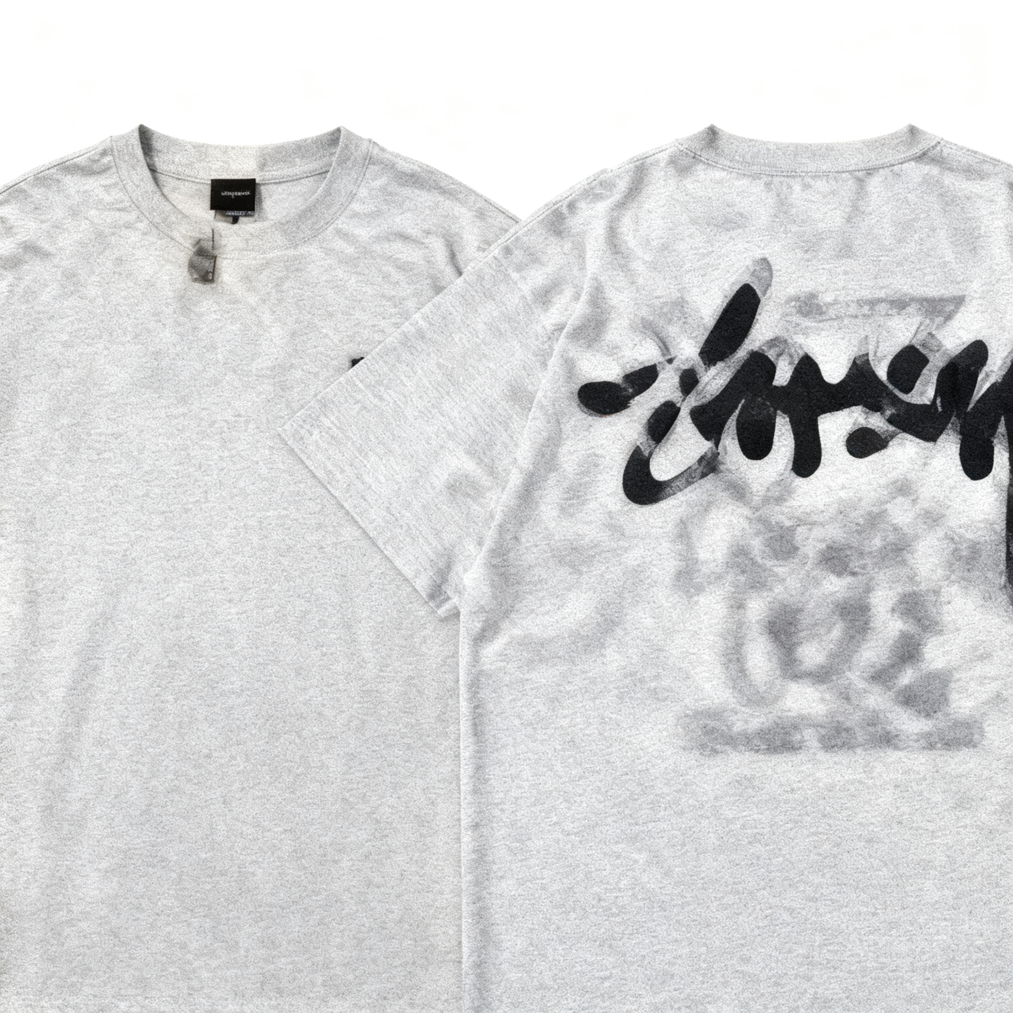 Stussy Classic Gray Cotton T-Shirt: Retro Unisex Streetwear