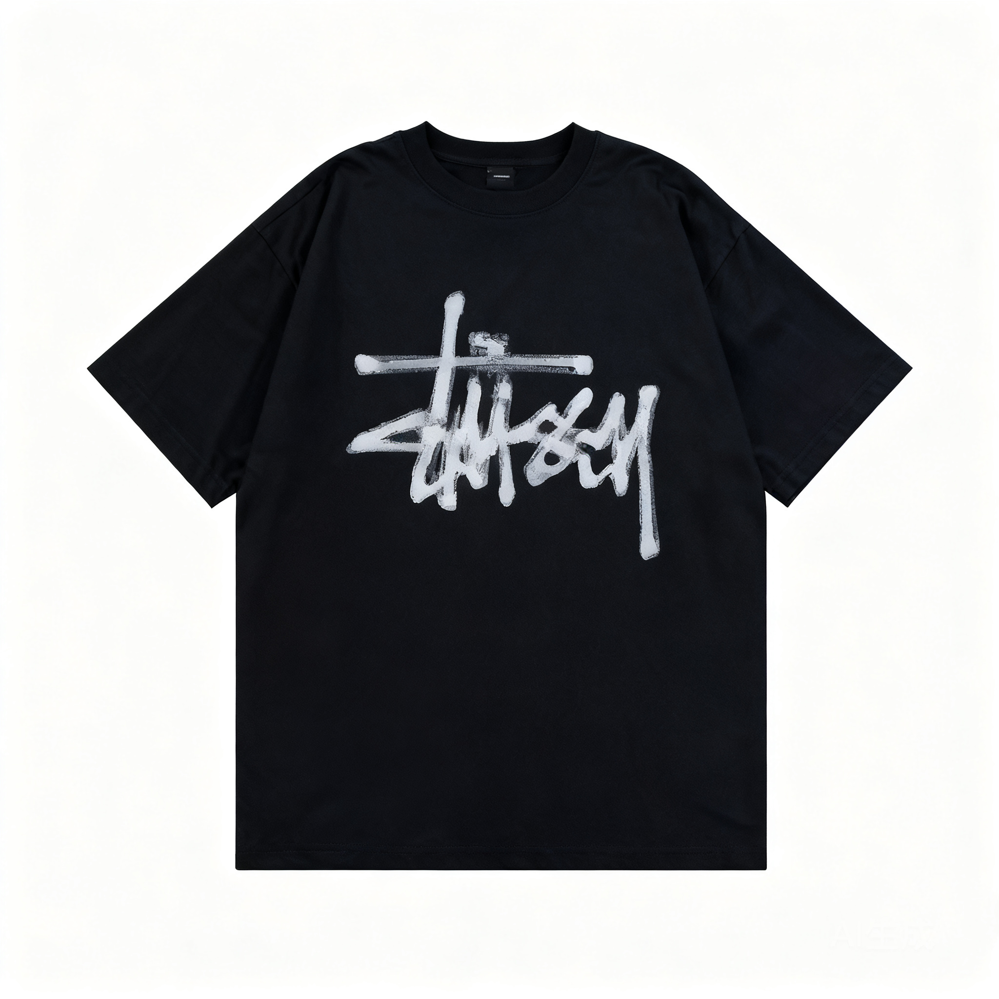 Stussy Classic Logo Black Cotton T-Shirt | Unisex Streetwear