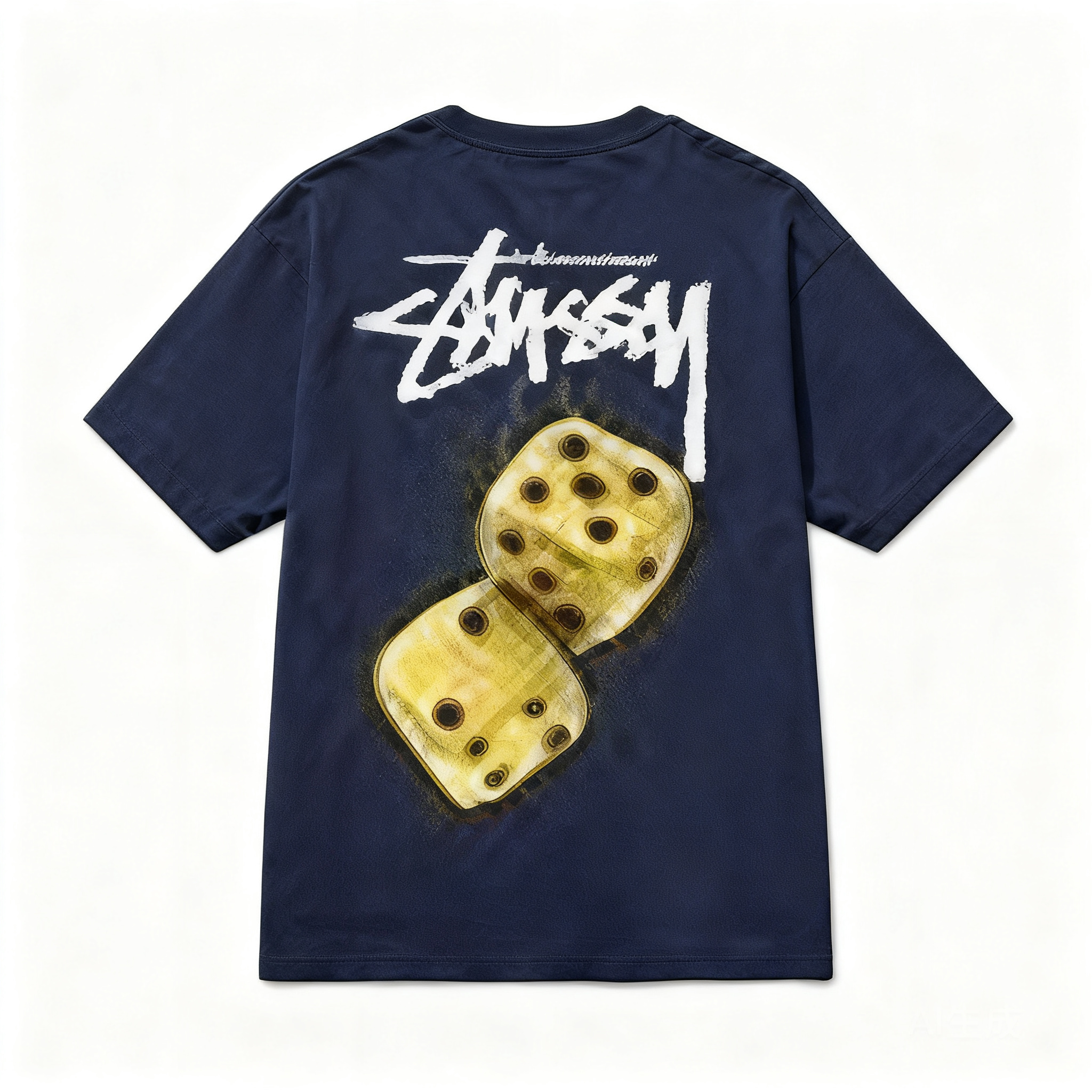 Stussy Double Cookie Logo Black Cotton Tee | Unisex Streetwear