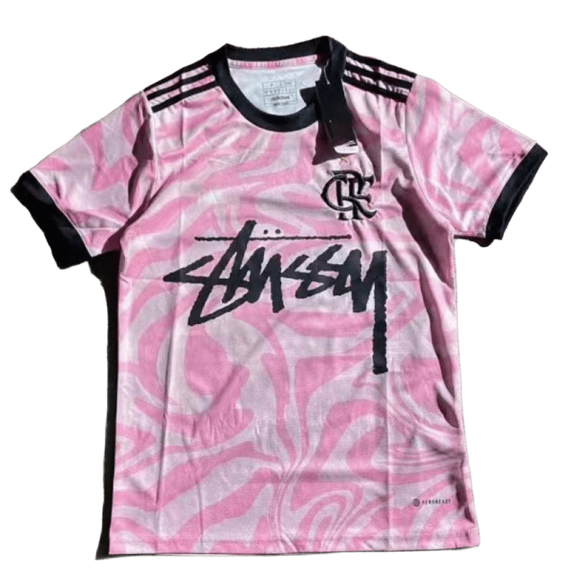 Stussy Football Pink Jersey: 90s Retro Unisex Breathable
