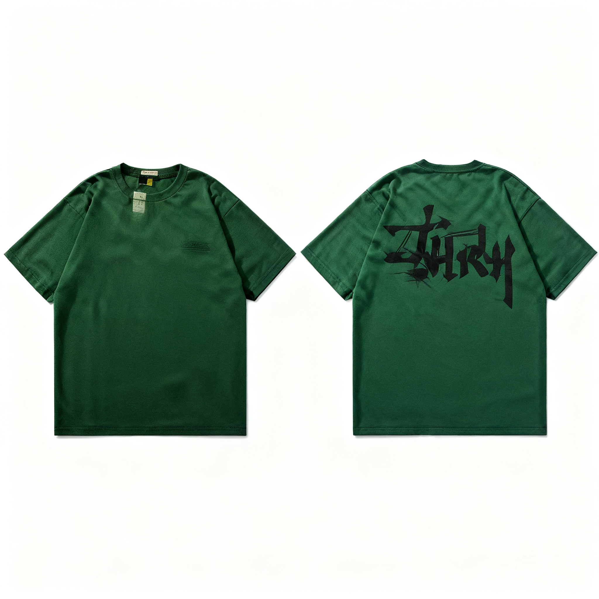 Stussy Green Cotton Classic T-Shirt: Unisex Streetwear Tee