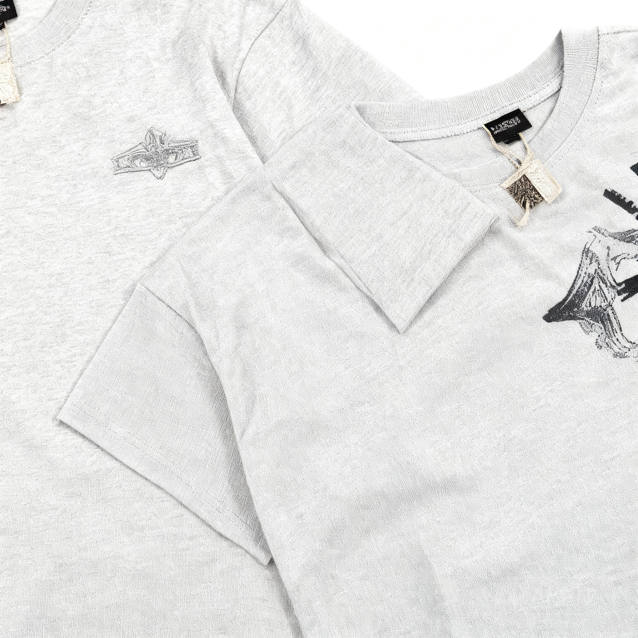 Stussy Light Gray Cotton T-Shirt: Unisex 90s Streetwear