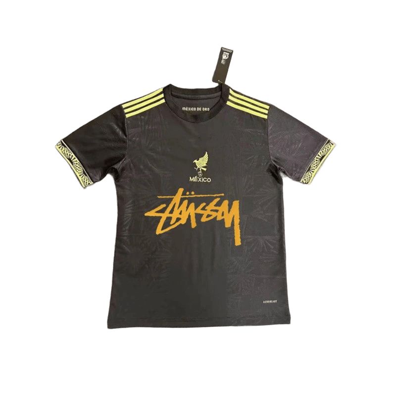 Stussy MÉXICO Football Jersey Black Quick-Dry Streetwear