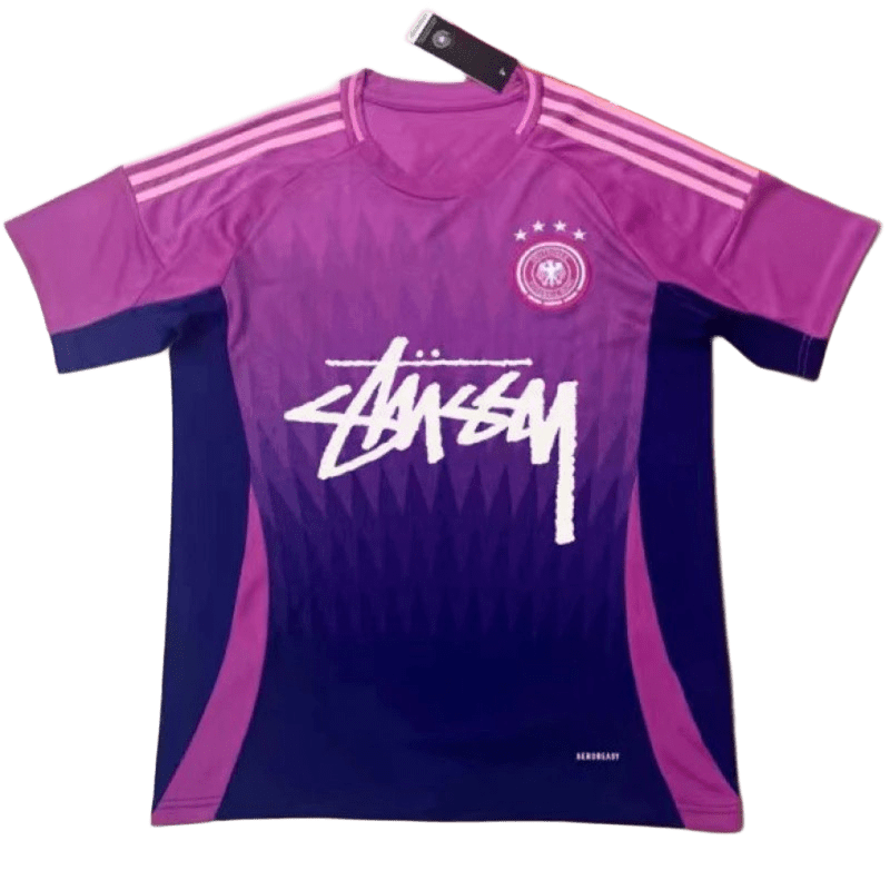 Stussy Purple & Blue Football Jersey: Breathable Graffiti Logo