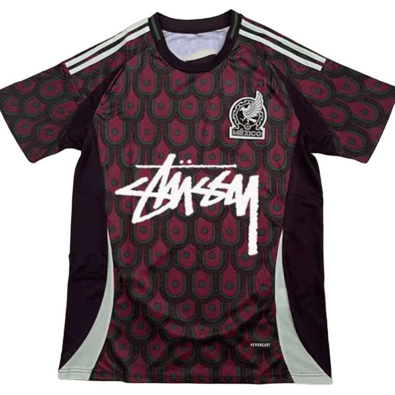 Stussy Red & Black Football Jersey: Unisex Streetwear