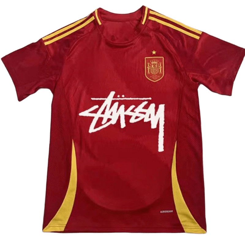Stussy Red Football Jersey: Breathable Streetwear, Unisex