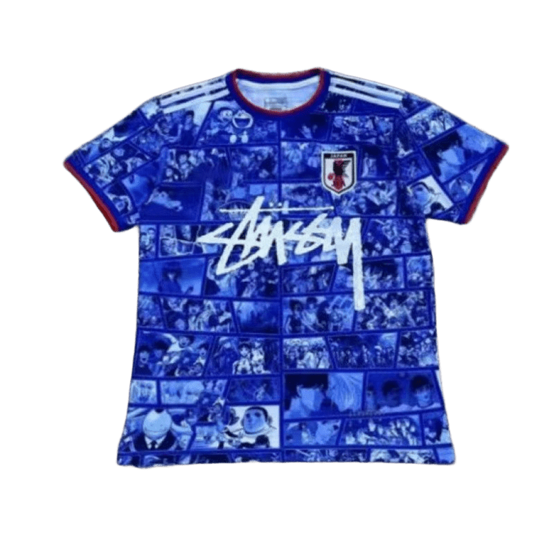 Stussy Retro Blue Football Jersey: Unisex Street Style