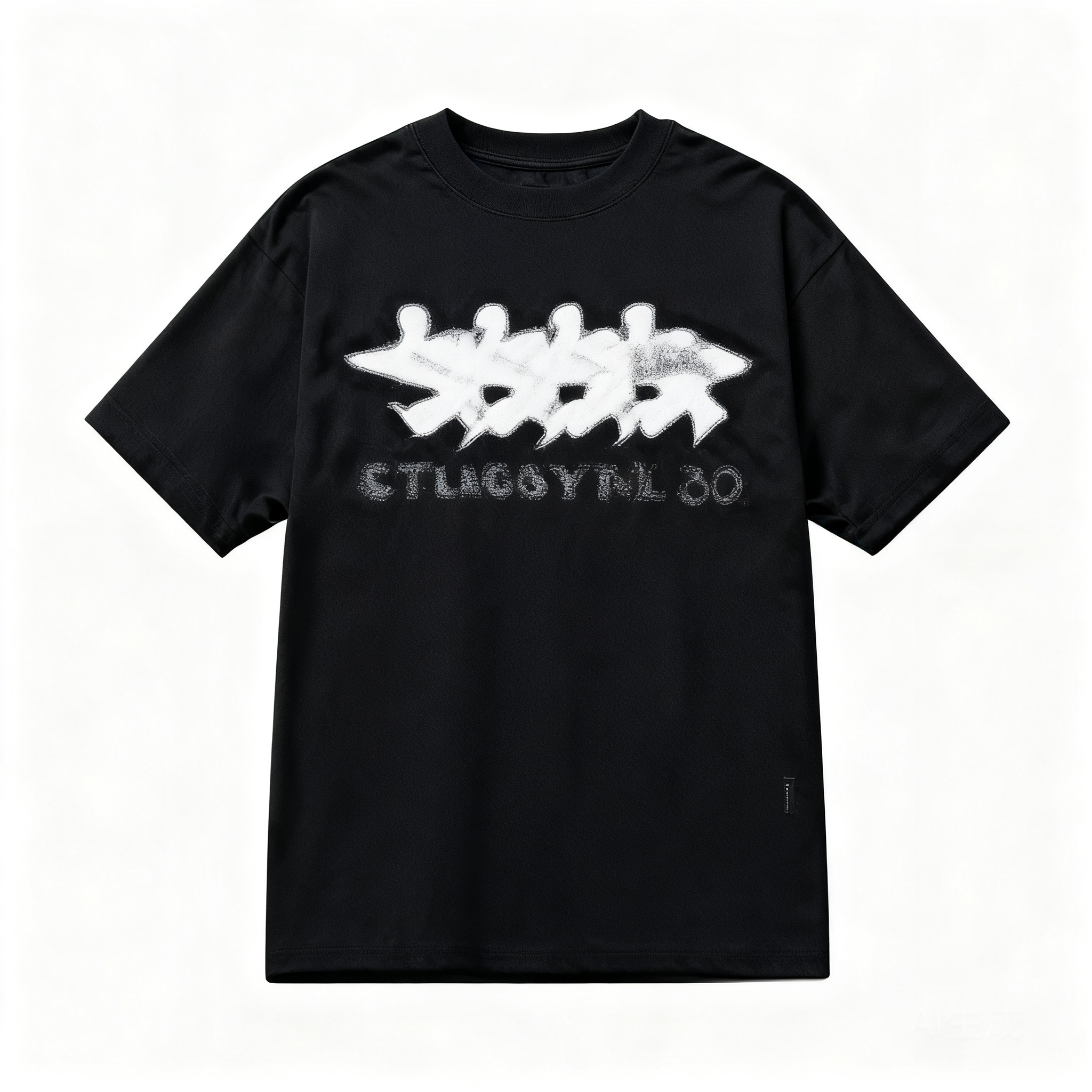 Stussy Unisex Black Cotton T-Shirt | Classic Logo Streetwear